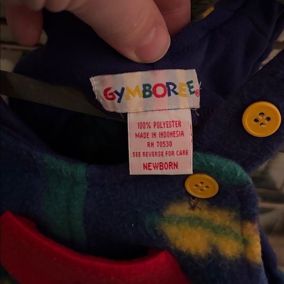 Gymboree Blue and Green Kids Overalls with Red Pocket - Picture 3 of 9